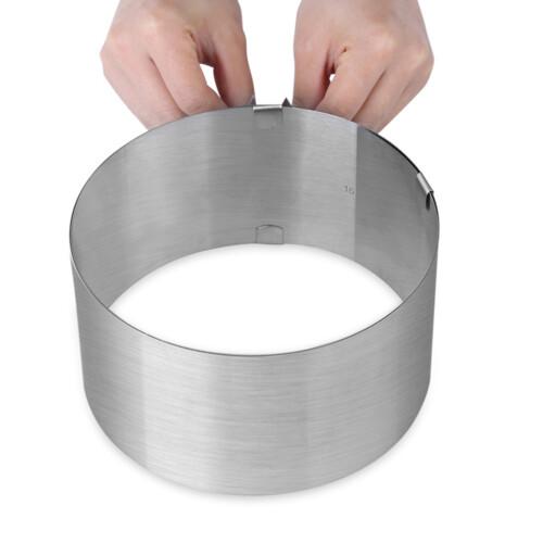 3Pcs Adjustable Silver Mousse Cake Rings Stainless Steel Bakeware Set 2