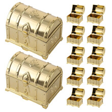 36Pcs Small Pirate Treasure Chest for Kids Gold Jewelry Box
