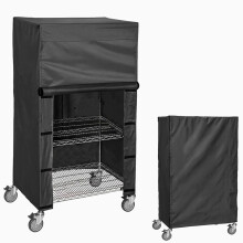 Wire Shelving Cover 30x14x62 Waterproof Heavy Duty Dust Protection with Buckles Black