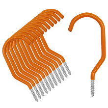 12PCS Orange Heavy Duty Bike Storage Hooks Bicycle Wall Mount Large Screw Hooks for Wall and Ceiling