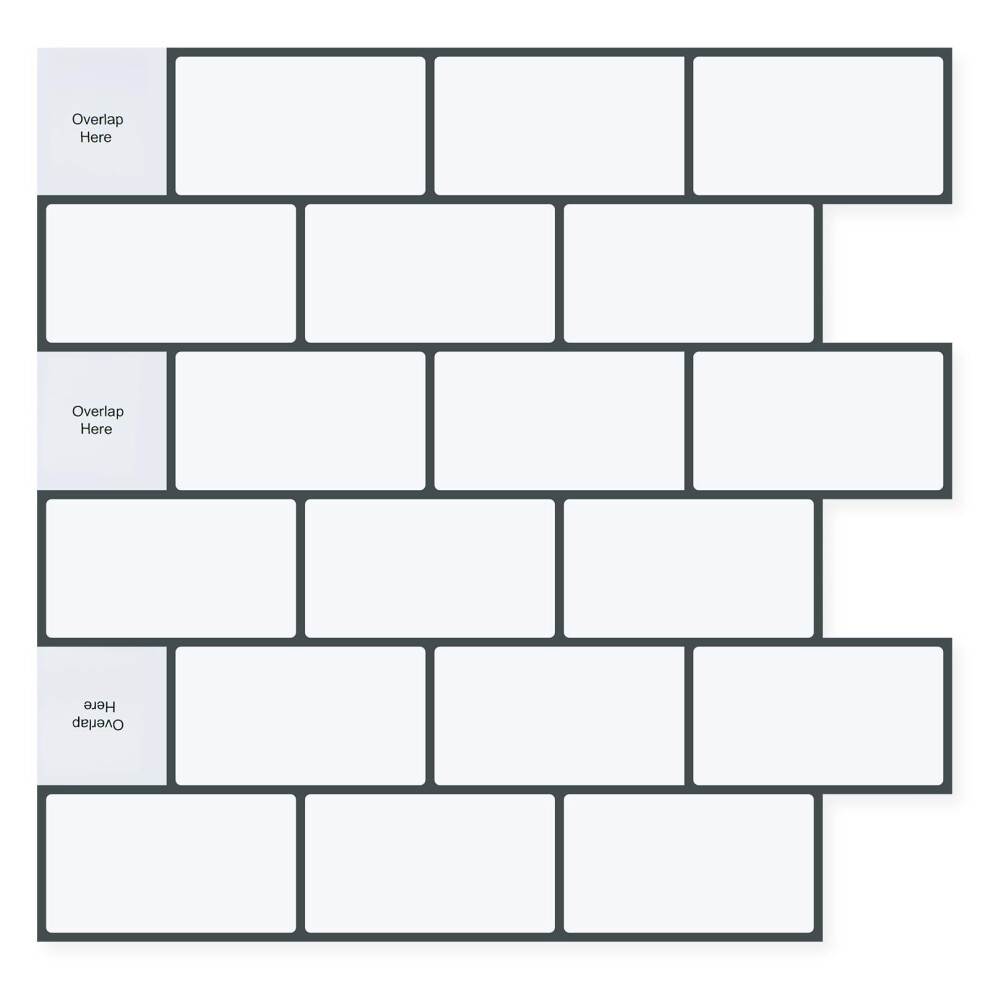 Peel And Stick Backsplash Subway Tile, 10Sheet Waterproof Heat Resistant Wall Tiles For Kitchen 9174973507963