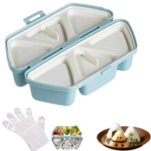 Onigiri Mold 6 Cavities Triangle Sushi Maker, NonStick Rice Ball Molds for Bento Lunch Blue