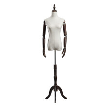 Mannequin Dress Form, Adjustable Female Torso 5272 Inch with Stable Wooden Tripod Base for Clothing Display