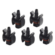 5 Pcs Car Expansion Tank Hose Connector, Temp Resistant ABS Straight Fit for Cooling System