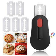 Magnetic Bread Lame with Replaceable Blades, Sourdough Scoring Tool for Artisan Decorative Patterns (Black)