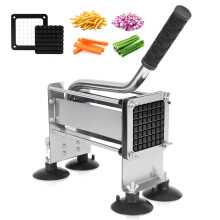 Manual Stainless Steel French Fry Cutter with 1/2 Inch Blades, Potato and Vegetable Chopper