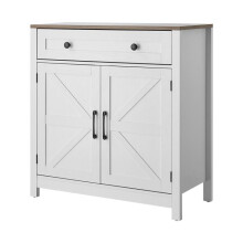 Buffet de Estilo Rústico-Duoku-Móvel de Armazenamento para Cozinha com 2 Portas e uma Gaveta-75 x 37,5 x 80 cm-Branco