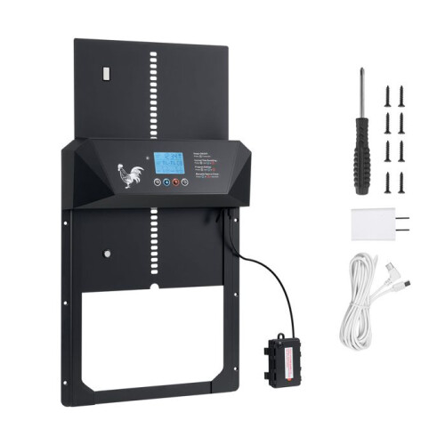 Porta Automatica per Pollaio-Duoku-Funzionamento a Batterie e Rete-Eschermo LCD-Sensore Luminoso-Timer Programmabile