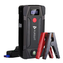 Car Jump Starter 1000A Peak 12V Battery Booster with LCD Display, 6400mAh Power Bank and LED Light