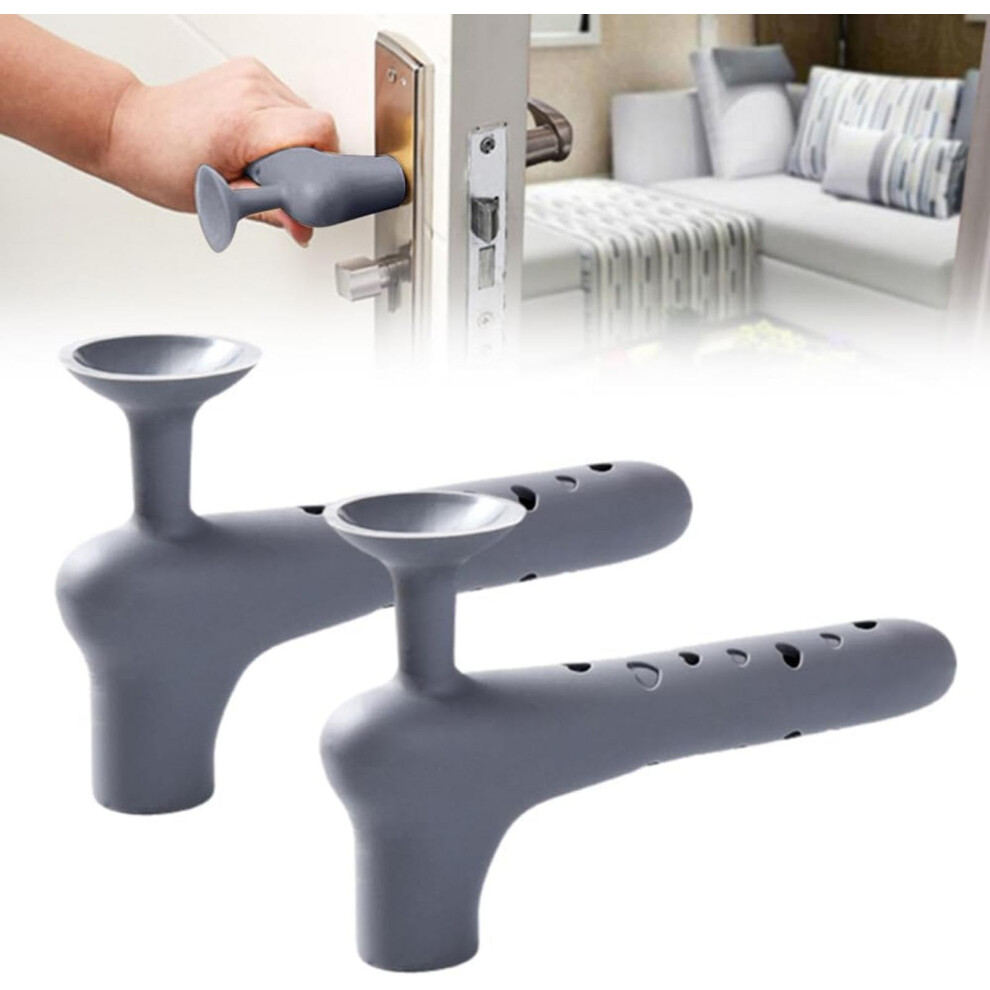 Silicone Door Handle Cover AntiStatic Grip and Child Safety Protector, Noise Reduction Sleeve, 2 Pack