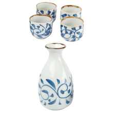 1Set Ceramic Japanese Style Sake Pot and Cups Set with Assorted Color