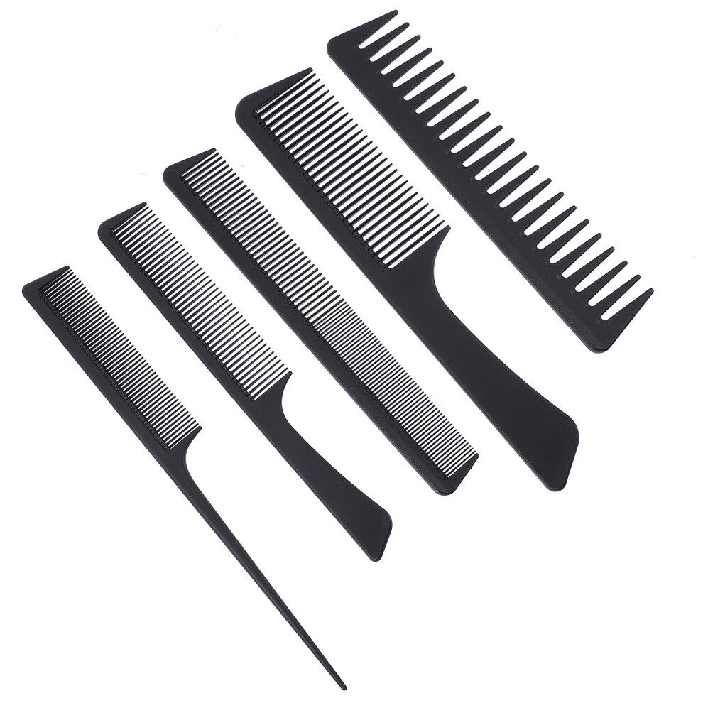 Inoomp Unisex Black 40Pcs Carbon Fiber Hair Styling Comb Barber Salon Brush Set