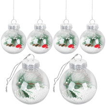 30Pcs Clear Ball Ornaments Multi-Color Xmas Tree Decor for Crafts