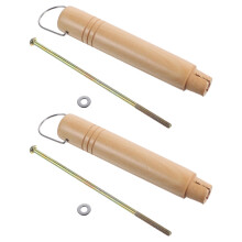 8Pcs Pot Handles Replacement Wooden Iron Heat-Resistant Light Yellow