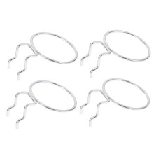 Set of 4 Durable Iron Pegboard Hooks and Rings for Kitchen Garage Organized Storage Solution