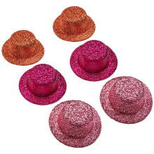 12Pcs Multi-Color Mini Top Hats Glitter Fabric Decoration Crafts