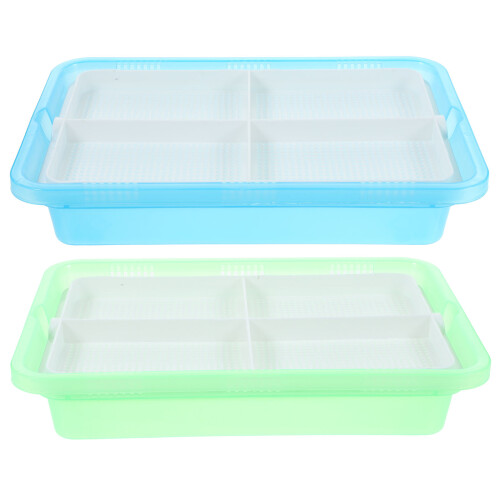 6Pcs Hydroponic Cat Grass Planter Plastic Box Assorted Colors Indoor