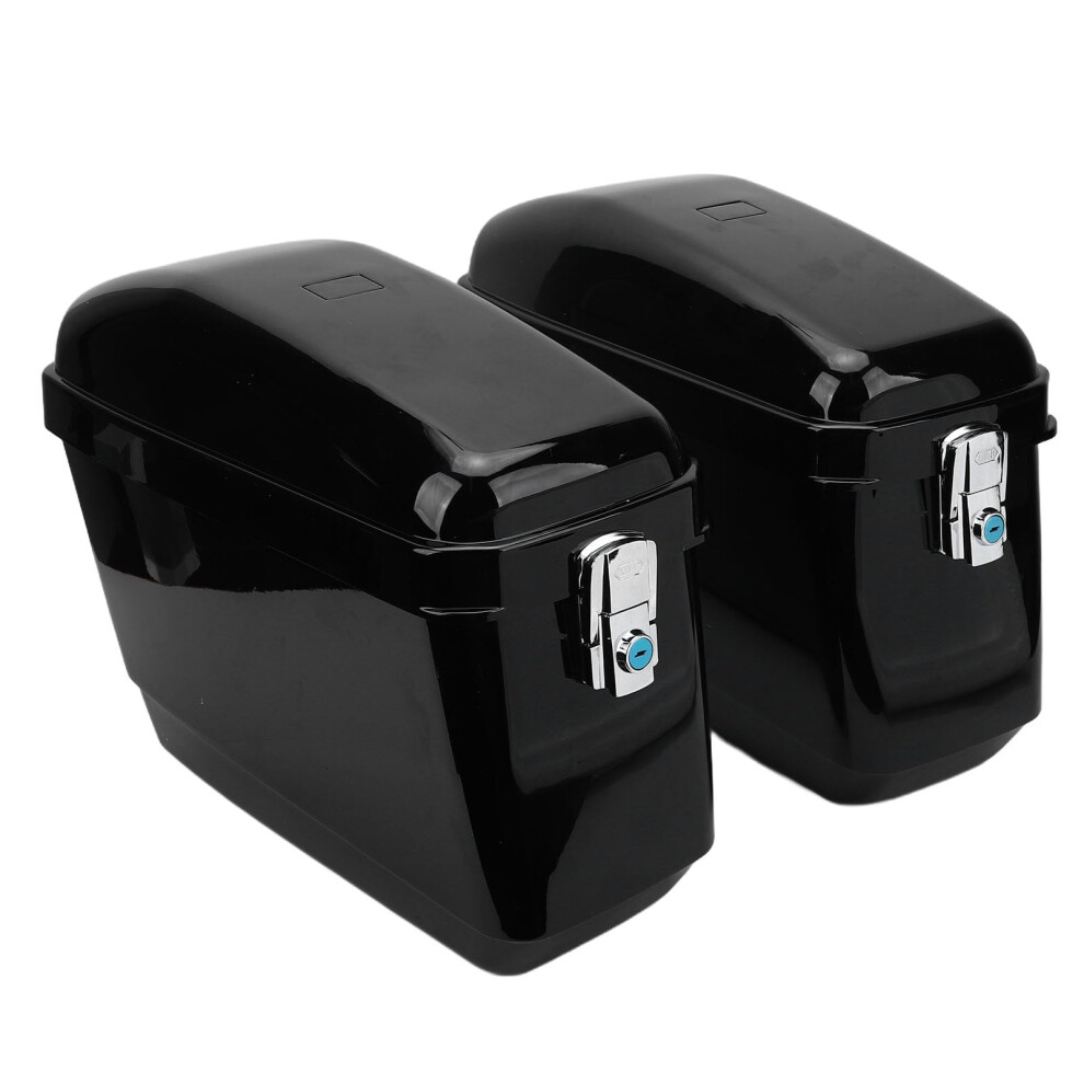 Motorcycle Hard Saddle Bags 45L Waterproof Abs Lockable Saddlebags With Mounting Kit Universal Fit 9455672863414