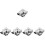 5Sets Silver Cups Nail Art Pen Washing Mixing Holders 5