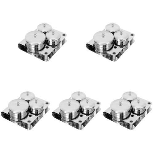 5Sets Silver Cups Nail Art Pen Washing Mixing Holders 1