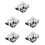 5Sets Silver Cups Nail Art Pen Washing Mixing Holders 6