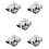 5Sets Silver Cups Nail Art Pen Washing Mixing Holders 8