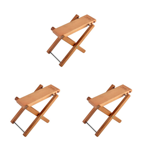 3Pcs Solid Wood Guitar Footstool Three-Gear Height Adjustable 1