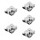 5Sets Silver Cups Nail Art Pen Washing Mixing Holders 10
