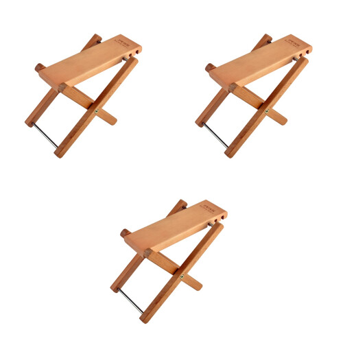 3Pcs Solid Wood Guitar Footstool Three-Gear Height Adjustable 2
