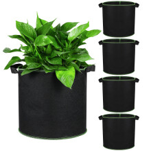 30Pcs Black Non-Woven Fabric Gardening Plant Nursery Grow Bags
