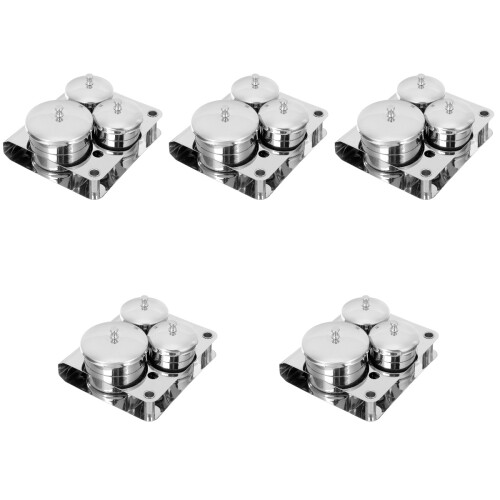 5Sets Silver Cups Nail Art Pen Washing Mixing Holders 2