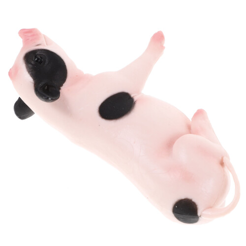 4Pcs Plastic Animal Model Light Yellow Realistic Pig Figurines