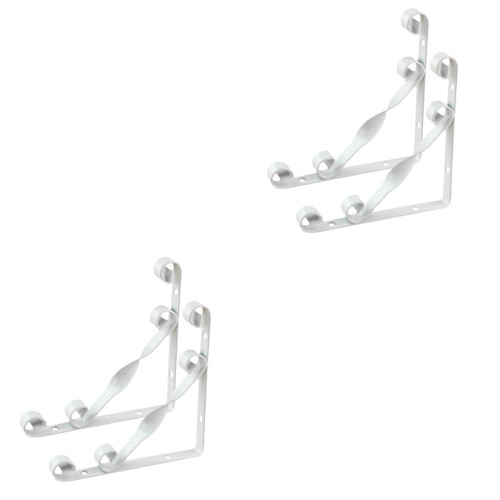 4 Pcs Wrought Iron White Triangle Table 2