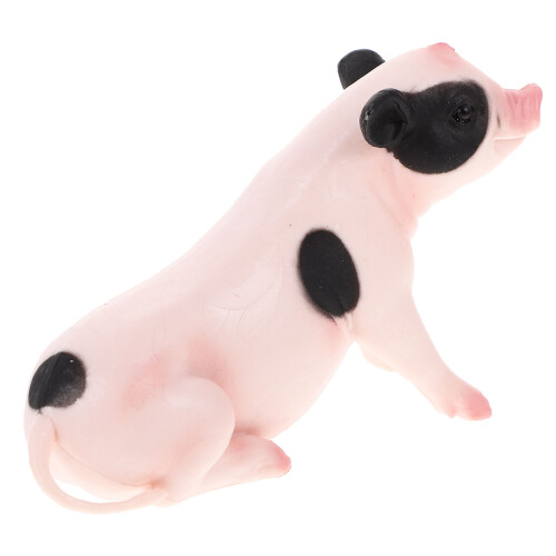 4Pcs Plastic Animal Model Light Yellow Realistic Pig Figurines 1