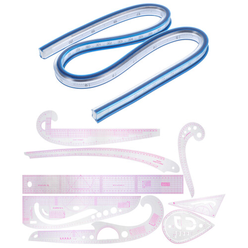 2 Sets Sewing Ruler French Curve Pattern Tailor Measure 2