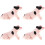 4Pcs Plastic Animal Model Light Yellow Realistic Pig Figurines 7