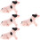 4Pcs Plastic Animal Model Light Yellow Realistic Pig Figurines 9