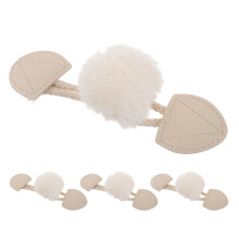 12Pcs Beige Coat Horn Toggle Buttons Resin Sewing Accessories