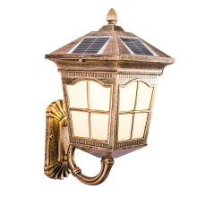 Solar Wall Light Outdoor Wall Lantern Solar Powered Vintage European Style DieCast Aluminum Weather Resistant