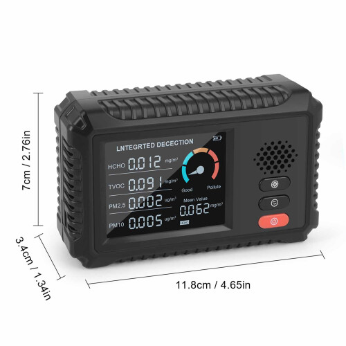Tragbares Raumluftqualitätsmessgerät mit LCD-Bildschirm, 5V Batterie 1