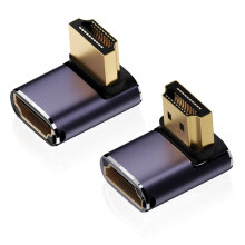 8K HDMI Right Angle Adapter 2 Pack, 90 and 270 Male to Female Extender Supports 8K 60Hz