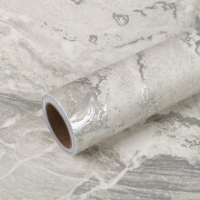 Matte Beige Marble Contact Paper with Silver Veins Waterproof Self Adhesive Countertop Cover 15.7x118