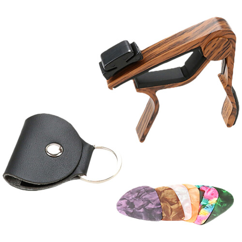 5Sets Multi-Function Guitar Capo and Pick Holder with Sturdy ABS Picks 2