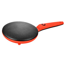 Electric Crepe Maker with Nonstick Pan, Even Heat, for Pancakes, Eggs, Tortillas, Blintzes, Red