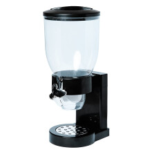 Cereal Dispenser with Twist Knob, Portion Control, Black Dry Food Container for Countertop Storage