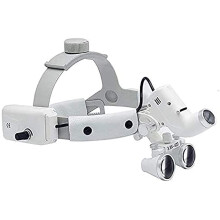 Dental Surgical Loupes 3.5X with LED Surgical Headlight, Adjustable Brightness and Leather Headband