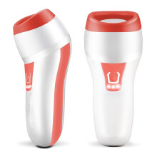 Lip Plumper Device USB Rechargeable Electric Lip Enhancer with Adjustable Suction and Dual Heads Orange