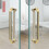 Gold Sliding Glass Door Handle with Long Grip, Modern Pull Push Design for Office Bathroom 2