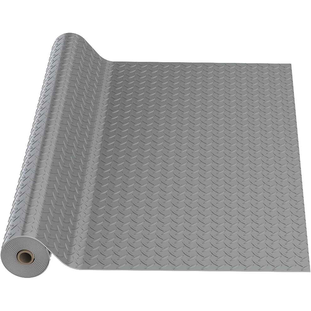 Garage Floor Mat Diamond Plate Vinyl Flooring Roll Waterproof Non Slip For Suvs Trucks 7.5X20ft 9113335729407
