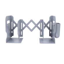Extendable Non Skid PP Heavy Duty Grey Bookend with Pen Holder, Adjustable Shelf Support